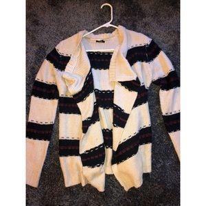 Beige and wine red sweater